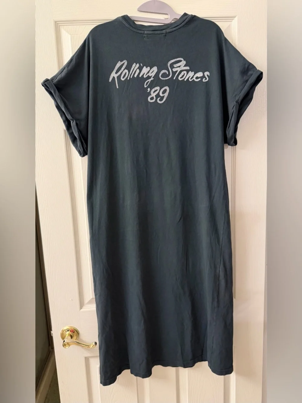 Daydreamer for Free People Rolling Stones 89 Rolled Sleeve Maxi Top Dress - Picture 5 of 10